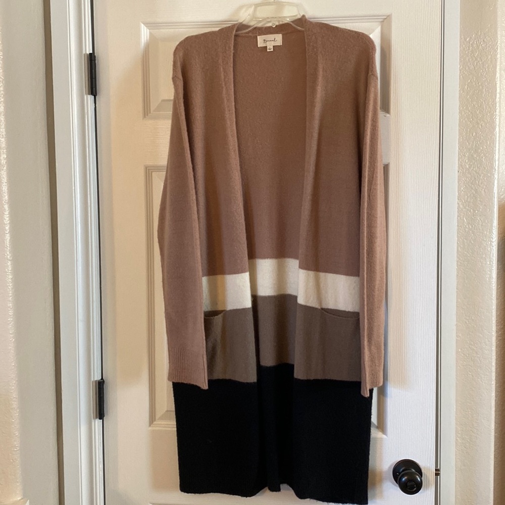 Color lock duster cardigan